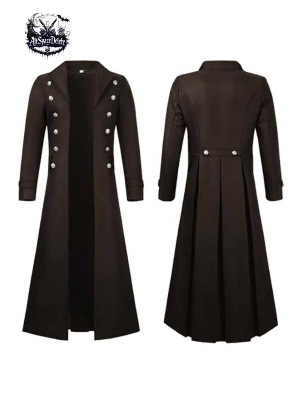 Victorian Steampunk Long Trench Coat Double-Breasted Medieval Halloween Costume